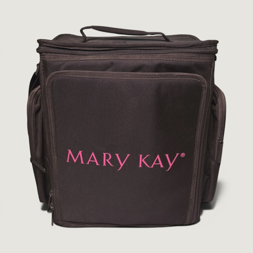 Mary Kay Black Nylon Professional Travel Makeup Bag Consultant Organizer Case